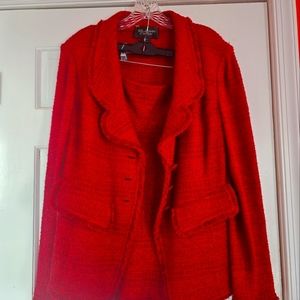 Saint Johns size 14 red tweed suit